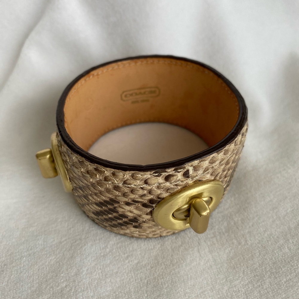 Coach Leather Snake Turn Lock Bracelet Vintage - Picture 5 of 8